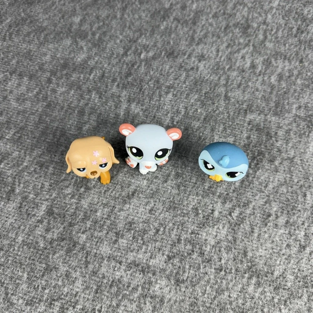 Hasbro Littlest Pet Shop 1747 821 Figures Lot Dog Bear Penguin LPS Toy